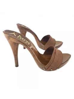 ZOCCOLI MARRONE CON TACCO 12
