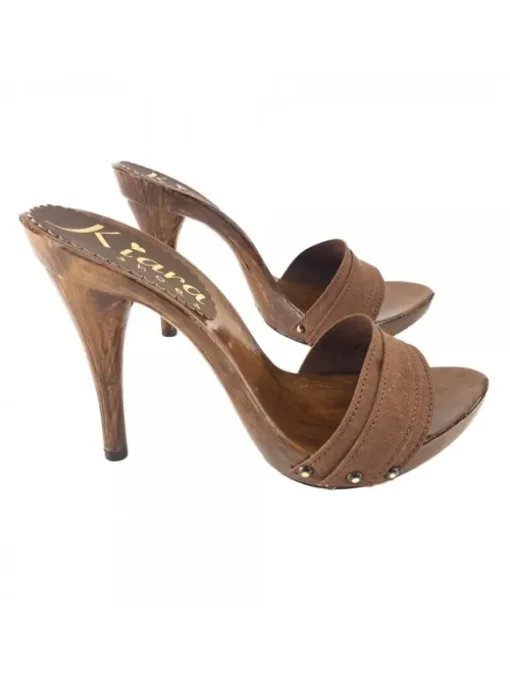 ZOCCOLI MARRONE CON TACCO 12