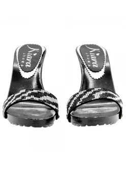 ZOCCOLI NERI FASCIA STRASS...