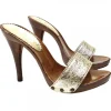 Zoccolo in pelle oro